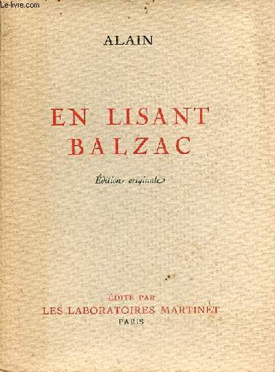 En lisant Balzac - dition originale.