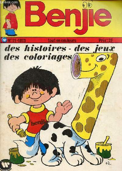 Benjie n11 1973 - Merci Csar - pages de jeux - le pays des vitamines - Pellephant vous dit bonjour - le serpent de mer - dans la jungle - dessine avec Togo - le calme avant la tempte -  l'envers - benjie club - la bagarre - les rponses - le voleur.