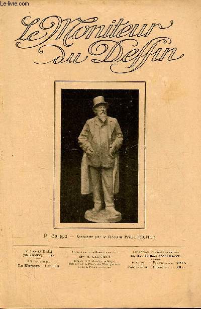 Le moniteur du dessin n1-282 avril 1922 26e anne - Le Docteur Paul Richer - examen de la ville de Paris (professeurs femmes) - le dcor raisonn 6e article suite le losange - diffrentes interprtations modernes de dcorer un losange etc.