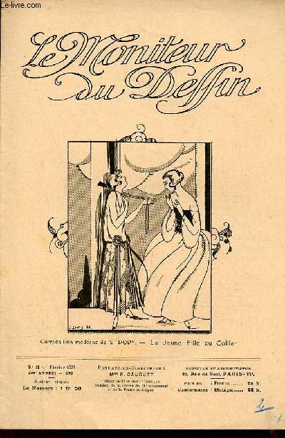 Le moniteur du dessin n11-292 fvrier 1923 26e anne - Instructions concernant le professorat de dessin pour 1923 2me article - couverture de livre en cuir repouss - le dcor raisonn l'exagone 10e article - la violette stylisation moderne de la plante