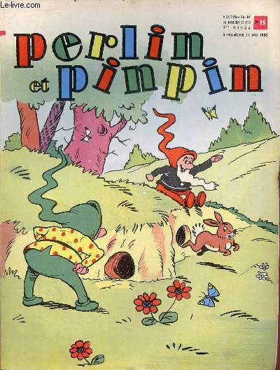 Perlin et pinpin n19 3me anne dimanche 11 mai 1958 - Titounet et la famille Herbefol - Jeanne la bergre o sont les moutons ? - la petite coccinelle - perlin et pinpin sur les routes.