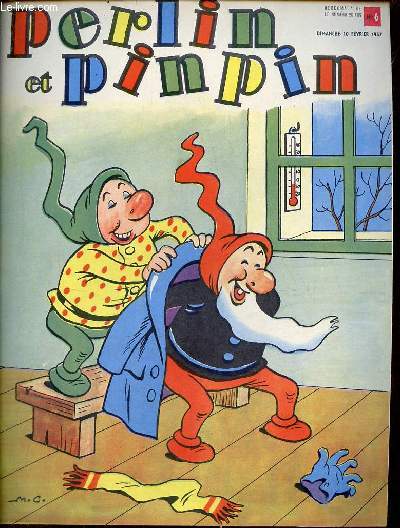 Perlin et pinpin n6 dimanche 10 fvrier 1957 - Titounet fait du ski - jouons avec titounet - Bernadette partons en plerinage - perlin et pinpin gars de la marine.