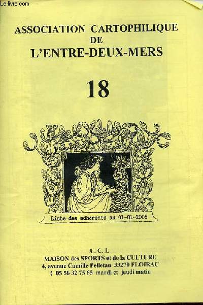 Association cartophilique de l'Entre-deux-Mers n18 liste des adhrents au 01-01-2005.