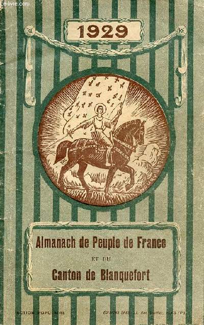 Almanach de peuple de France et du Canton de Blanquefort 1929.