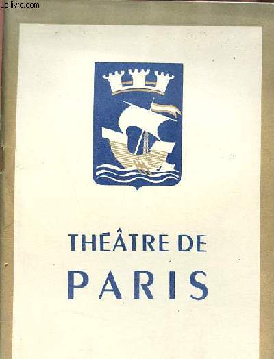 Programme thtre de Paris - Th et sympathie de Robert Anderson adaptation franaise de Roger-Ferdinand.