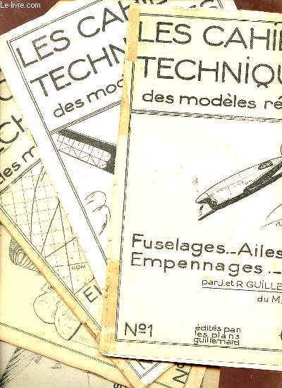 Les cahiers techniques des modles rduits - 5 cahiers - n1-2-3-4-5 - n1 fuselages ailes empennages - n2 planeurs - n3 lments d'arodynamique profils - n4 les motomodles I.le moteur - n5 les motomodles II.la cellule.