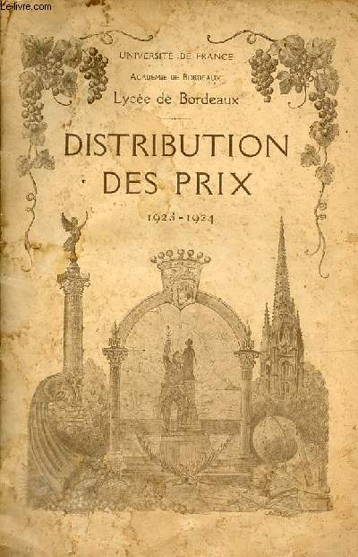 Lyce national de Bordeaux - Distribution des prix 13 juillet 1924.