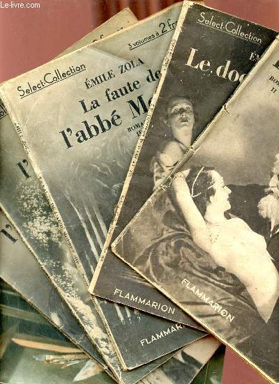 Lot de 7 livres de Emile Zola de la collection Select-Collection : Le docteur Pascal tome 1 + tome 2 - la faute de l'abb Mouret tome 1 + tome 2 + tome 3 - l'oeuvre tome 1 + tome 2.