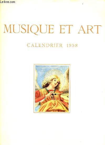 Musique et art calendrier 1958.