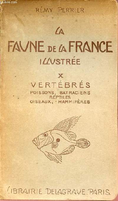 La faune de la France en tableaux synoptiques illustrs - Tome 10 : Vertbrs poissons, batraciens, reptiles, oiseaux, mammifres.
