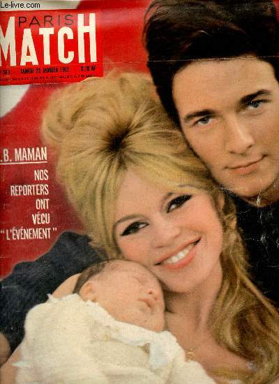 Paris Match n563 samedi 23 janvier 1960 - Brigitte Bardot maman nos reporters ont vcu l'vnement - Jaccoud l'amour  fait de lui un accus - la peinture a entendu leur sos - au grand mariage royal une absente la reine - le divorce du 13 etc.