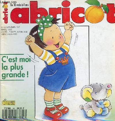 Abricot n66 mars 1993 - Le tricycle de Piloui - fais comme Margot - mes chats  moi - qui est plus gros que toi ? - pierrot lapin - quels animaux imitent ces enfants - savez vous planter les choux ? - le vieux chteau .
