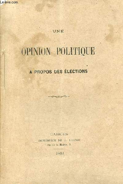 Une opinion politique  propos des lections.