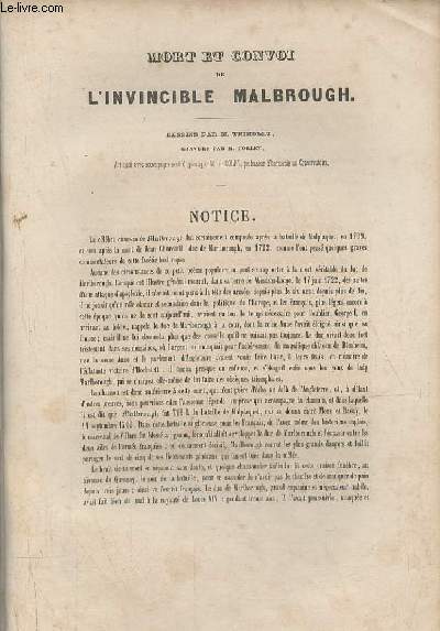 Mort et convoi de l'invincible malbrough.