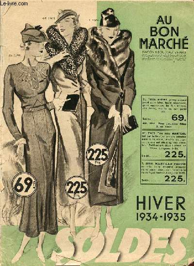 Catalogue Au bon march maison A.Boucicaut Paris - Hiver 1934-1935 soldes.