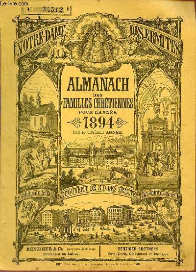 Almanach des familles chrtiennes pour l'anne 1894 dix huitime anne - n34512.