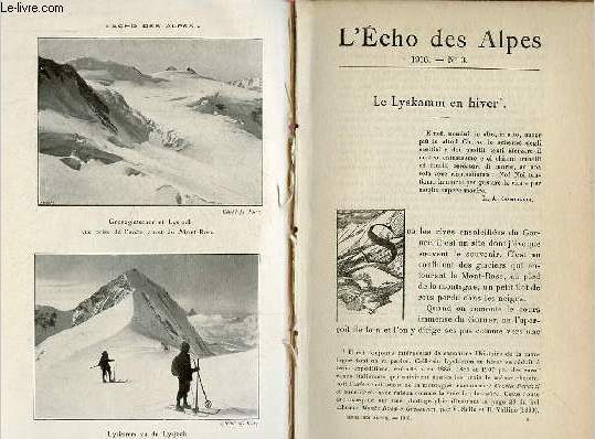 L'Echo des alpes n3 1916 - Le Lyskamm en hiver - une course en temps de foehn - bibliographie - courses.