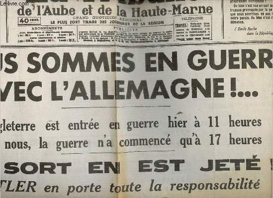 La Tribune de l'Aube et de la Haute-Marne n16.285 39e anne lundi 4 septembre 1939 -