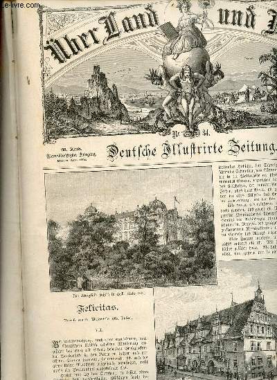 Ueber land und meer n34 68.band 1892 - Felicitas novelle von R.Waldmller - in mai Viktor Domeier - kaiser Maximilian und Albrecht Drer von G.Koller - ein duess in der wste - die internationale Ausstellung fr Musik-und theaterwesen in Wien etc.