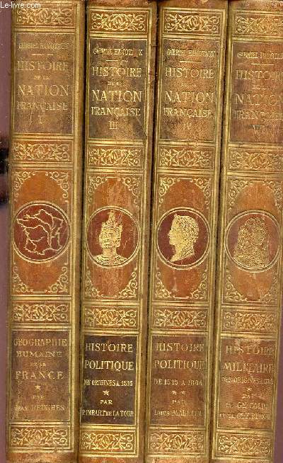 Histoire de la nation franaise - 7 tomes en 7 volumes - tomes 1-3-4-7-9-10-13.
