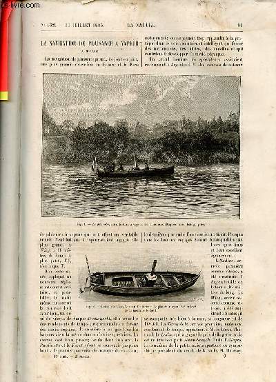 La nature revue des sciences et de leurs applications aux arts et  l'industrie n632 11 juillet 1885 - La navigation de plaisance  vapeur  Paris - institut de France le grand prix biennal de vingt mille francs - plantes piscivores etc.