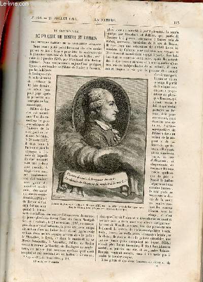 La nature revue des sciences et de leurs applications aux arts et  l'industrie n634 25 juillet 1885 - Le centenaire de Pilatre de Rosier et Romain les premiers martyrs de la navigation arienne - consommation des liquides dans les principales etc.