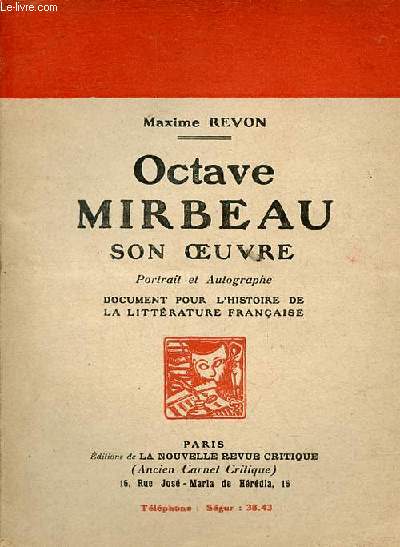 Octave Mirbeau son oeuvre.
