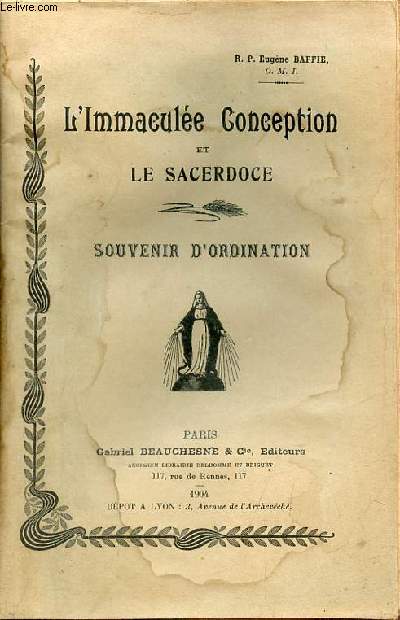 L'Immacule Conception et la sacerdoce - souvenir d'ordination.