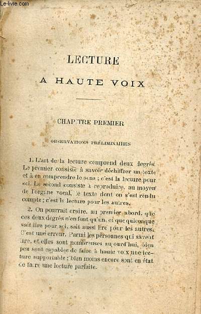 Lecture  haute voix.