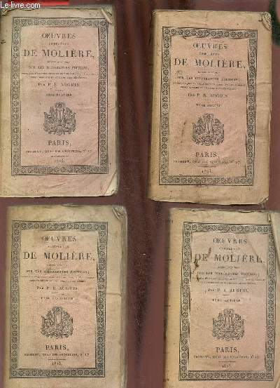 Oeuvres compltes de Molire, revues avec soin sur les diffrentes ditions - 4 tomes - tomes 1 + 2 + 5 + 7.