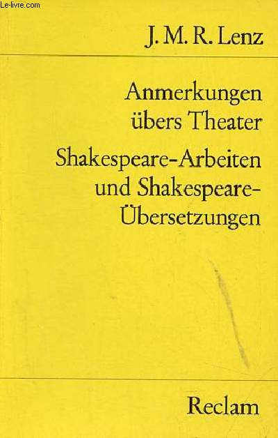 Anmerkungen bers theater Shakespeare-Arbeiten und Shakespeare-bersetzungen - Universal-Bibliothek nr.9815[2].