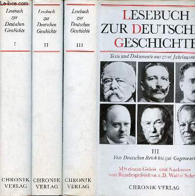 Lesebuch zur deutschen geschichte - en 3 tomes - tomes 1 + 2 + 3.