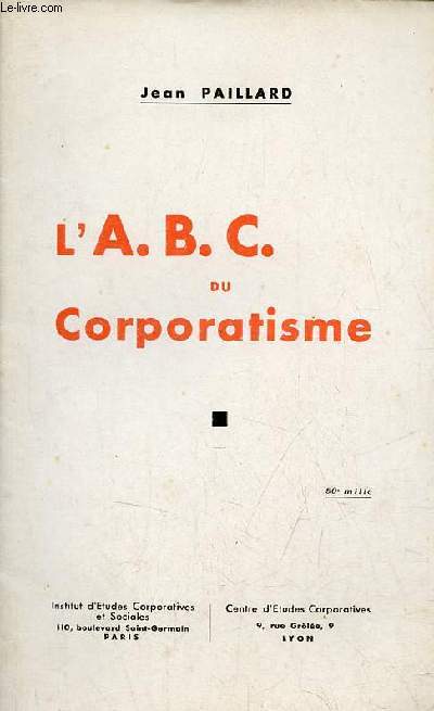 L'A.b.c. du corporatisme.