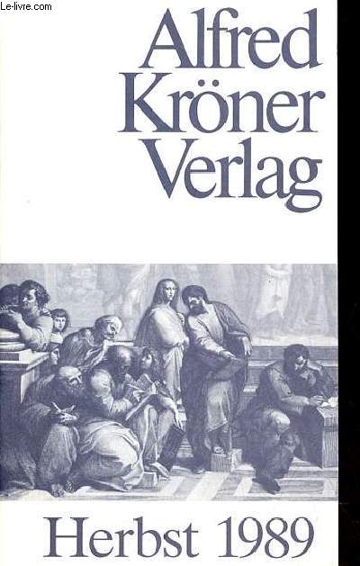 Alfred Krner Verlag Herbst 1989.