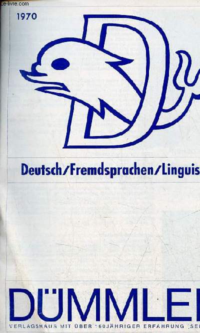 Dmmler verlagshaus mit ber 160 jhriger erfahrung (seit 1808) - Deutsch / Fremdsprachen / Linguistik 1970-1971.