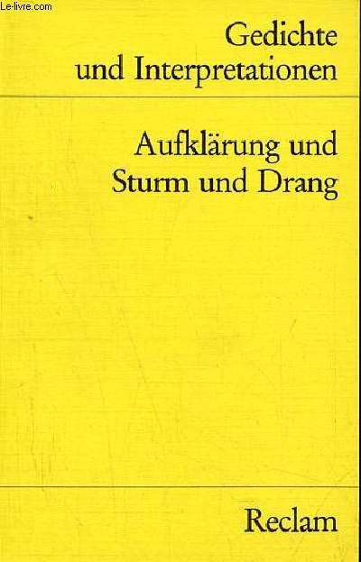 Gedichte und Interpretationen - Band 2 : Aufklrung und Sturm und Drang - Universal-Bibliothek Nr.7891 [5].