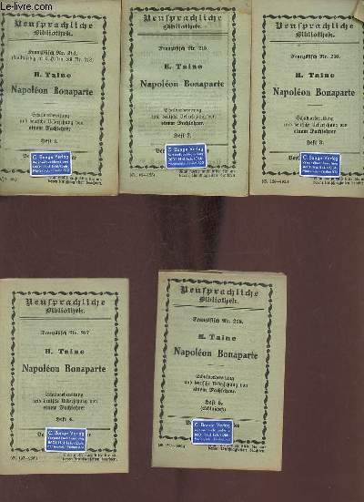 Napolon Bonaparte - 5 tomes - tomes 1+2+3+4+5 - Neusprachliche Bibliothek.