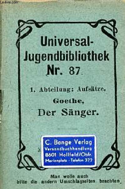 Der Snger - Universal-Bibliothek nr.87.