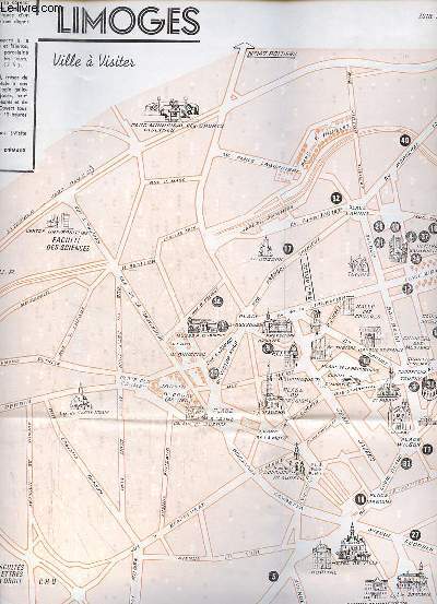 Un plan-guide touristique de Limoges 2000 ans d'histoire et de rayonnement - dition 1976 - dimension : 62 x 44.5 cm.