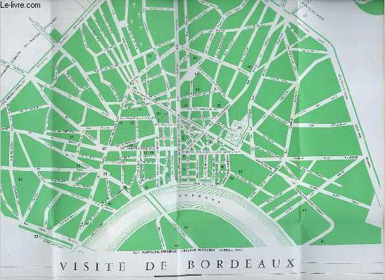 Un plan en couleur visite de Bordeaux.
