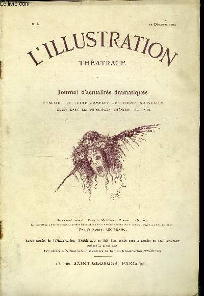 L'illustration thatrale n 1 - Le roi Lear, traduit de William Shakespeare par Pierre Loti et Emile Vedel,