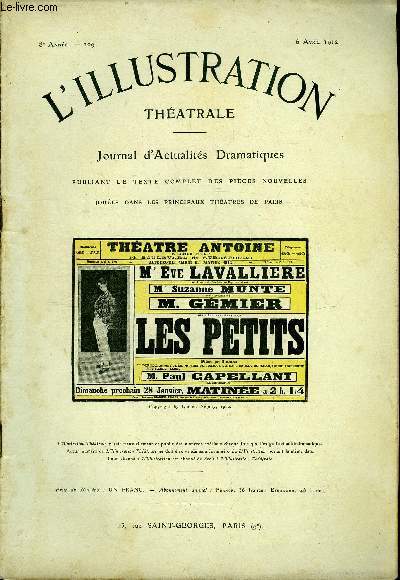 L'illustration thatrale n 209 - Les petits, pice en trois actes par Lucien Npoty, reprsente pour la premire fois le 23 janvier 1912 au thatre Antoine