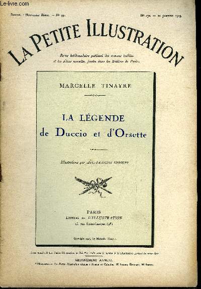 La petite illustration - nouvelle srie n 130 - roman n 44 - La lgende de Duccio et d'Orsette par Marcelle Tinayre