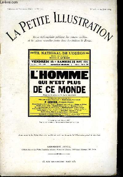 La petite illustration - nouvelle srie n 198 - thatre n 122 - L'homm qui n'est plus de ce monde, pice en trois actes par Lucien Besnard, reprsente pour la premire fois le 15 mars 1924 au thatre national de l'odon