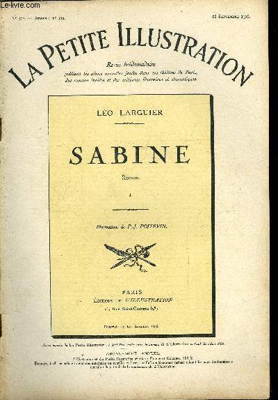 La petite illustration - nouvelle srie n 302 - thatre n 134 - Sabine par Lo Larguier