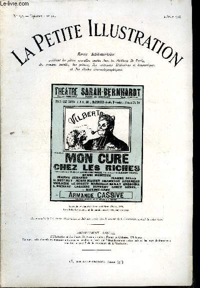 La petite illustration - nouvelle srie n 393 - thatre n 212 - Mon cur chez les riches, pice en cinq actes par Andr de Lorde et Pierre Chaine, d'aprs le roman de M. Clment Vautel, reprsente pour la premire fois au thatre Sarah Bernhardt le 4