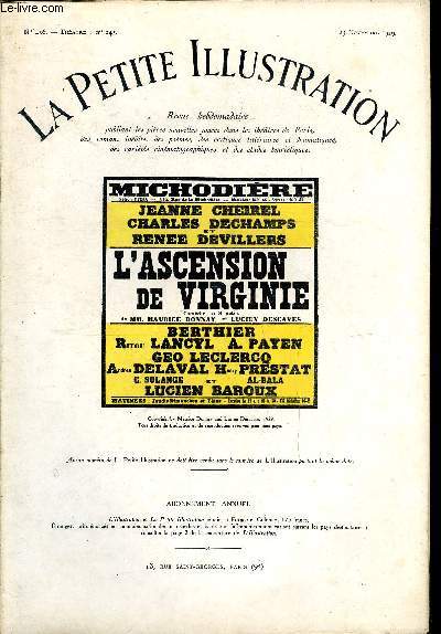 La petite illustration - nouvelle srie n 456 - thatre n 243 - L'ascension de Virginie, comdie en trois actes par Maurice Donnay et Lucien Descaves