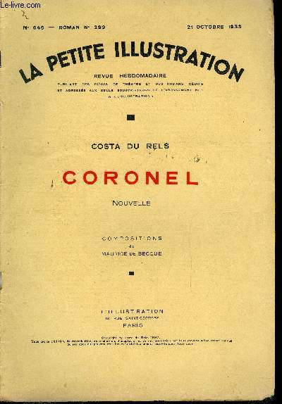 La petite illustration - nouvelle srie n 646 - roman n 299 - Coronel par Costa du Rels, compositions de Maurice de Becque
