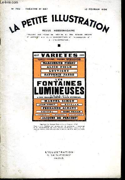 La petite illustration - nouvelle srie n 760 - thatre n 387 - Les fontaines lumineuses, comdie en trois actes par Georges Berr et Louis Verneuil