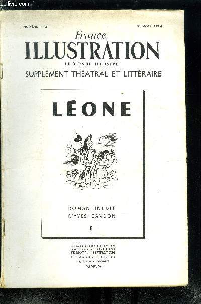 France illustration, le monde illustr, supplment thatral et littraire n 112, 113 - Lone, roman indit d'Yves Gandon, deux parties, complet